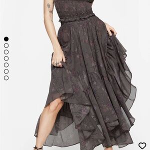 Disturbia Dark Floral Midi Skirt